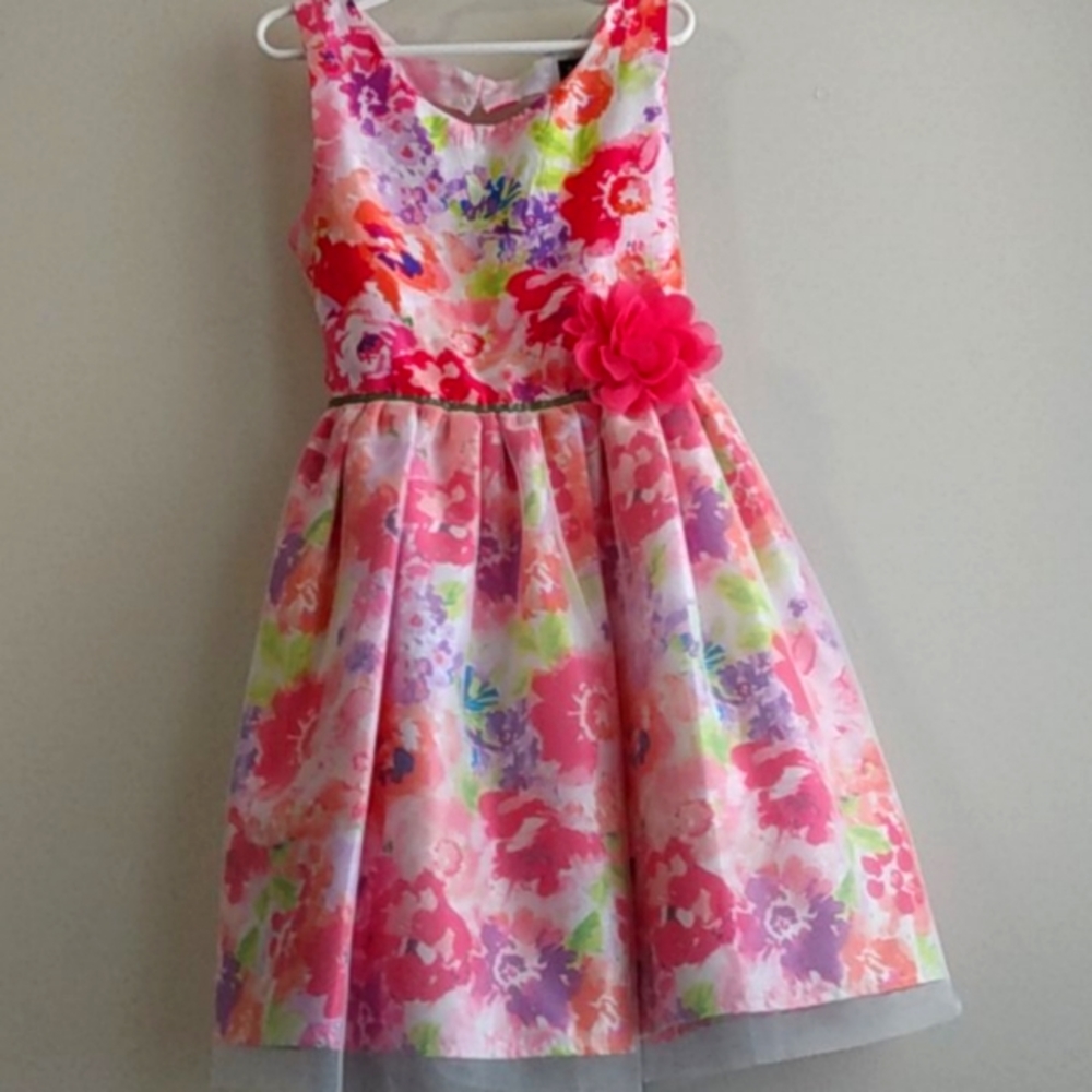 Lilt Girls Size 8 Pink Floral Tutu Dress